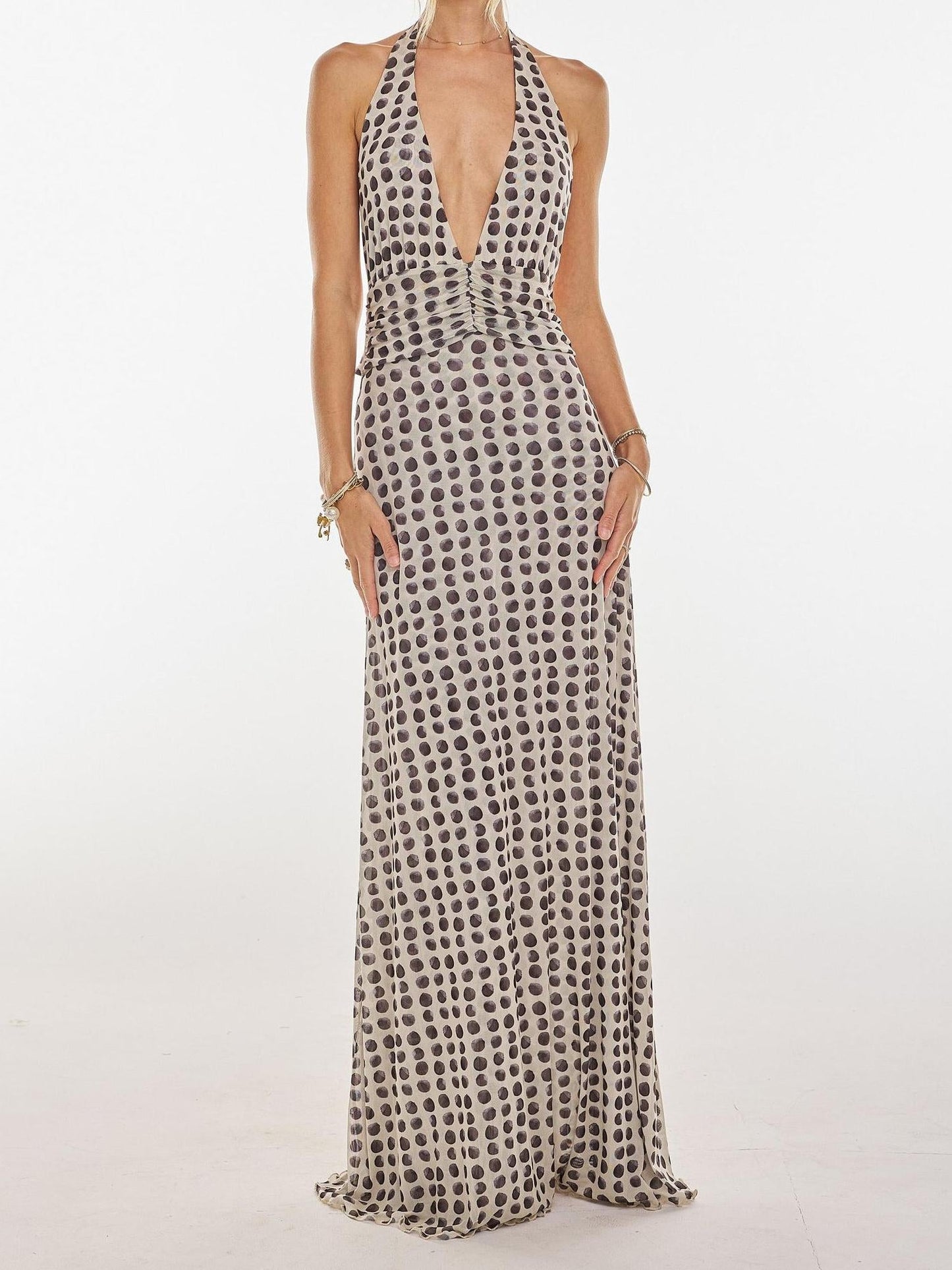 CAMONI POLKA DOT DIARY MAXI DRESS