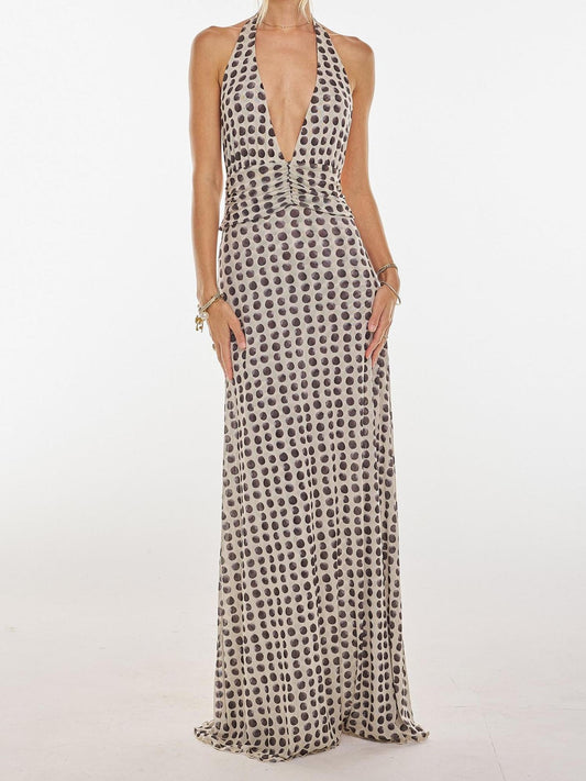 CAMONI POLKA DOT DIARY MAXI DRESS