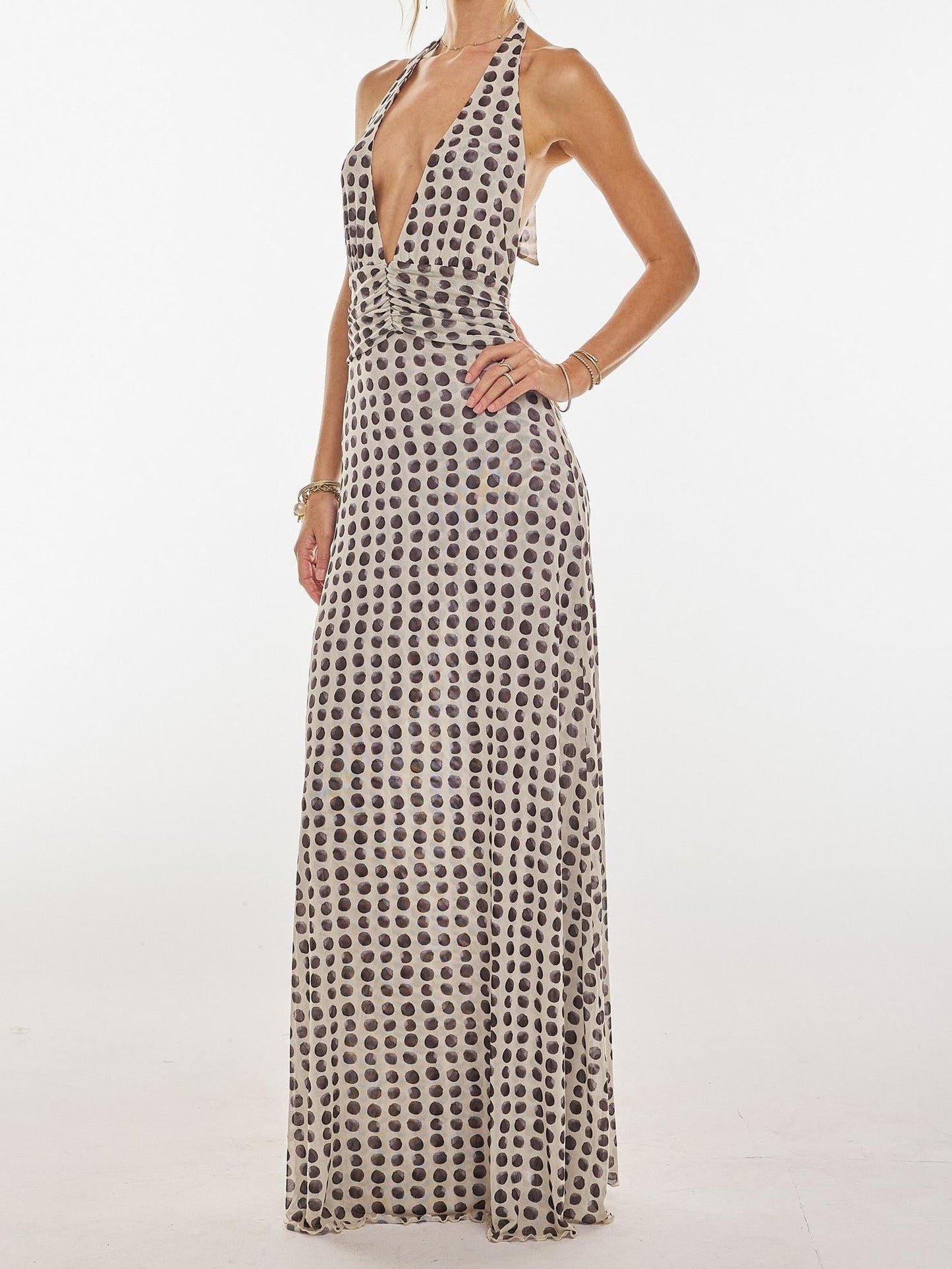 CAMONI POLKA DOT DIARY MAXI DRESS