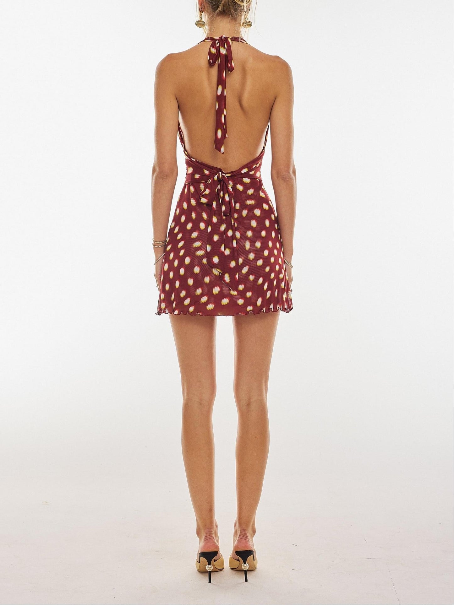 LYCRA POLKA DOT MINI DRESS
