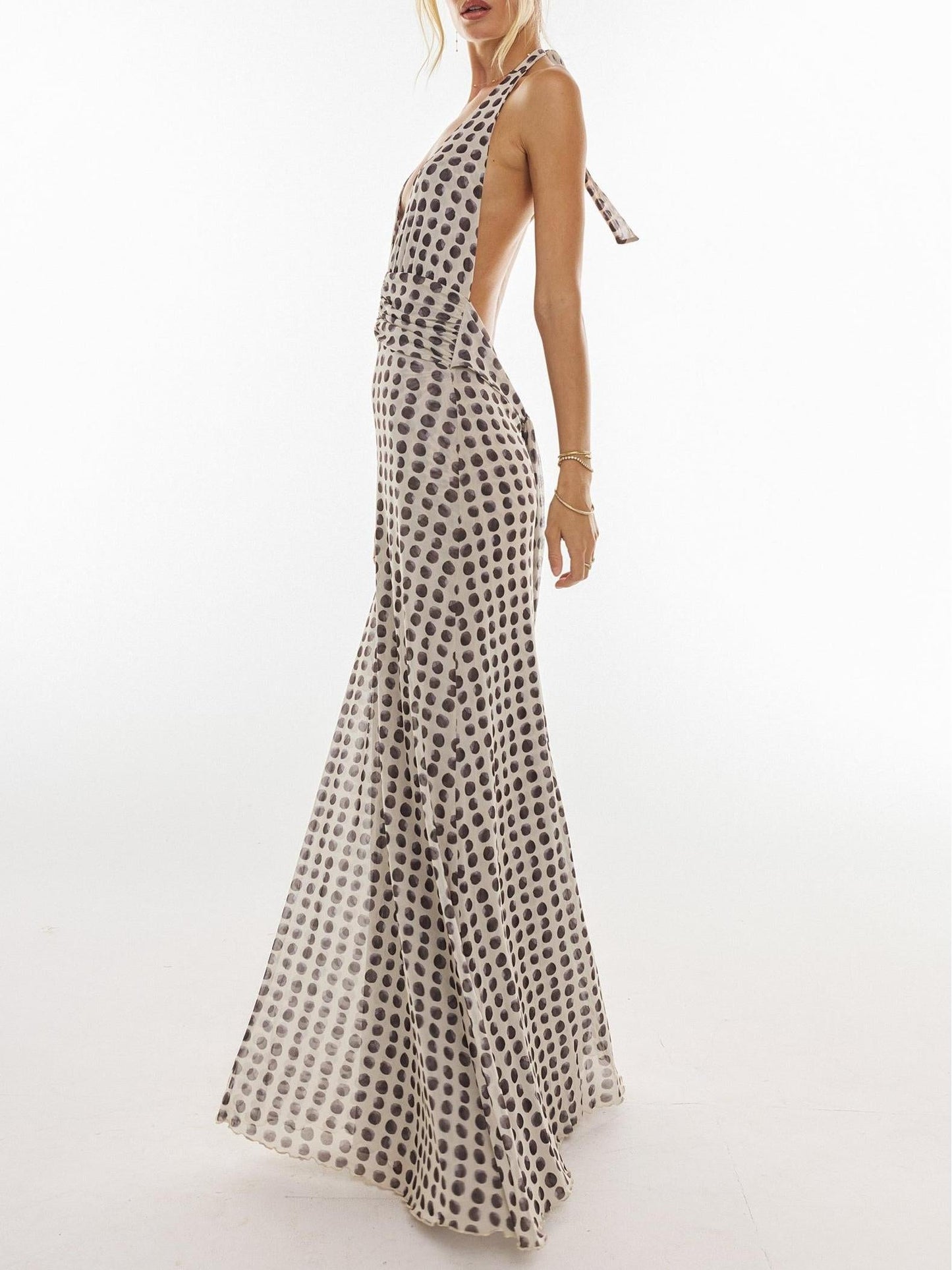 CAMONI POLKA DOT DIARY MAXI DRESS