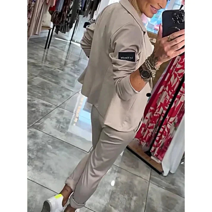Luna Classic - Women’s Casual Solid-Color Two-Piece Set
