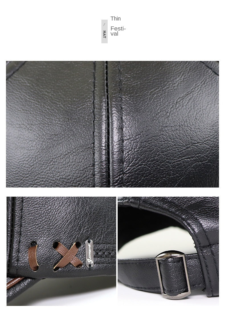 PolarHide Velvet-Lined Leather Cap