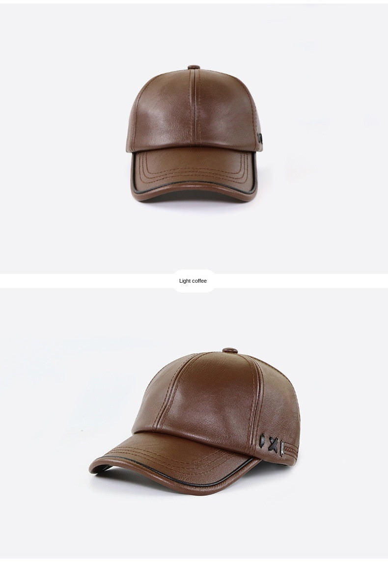 PolarHide Velvet-Lined Leather Cap