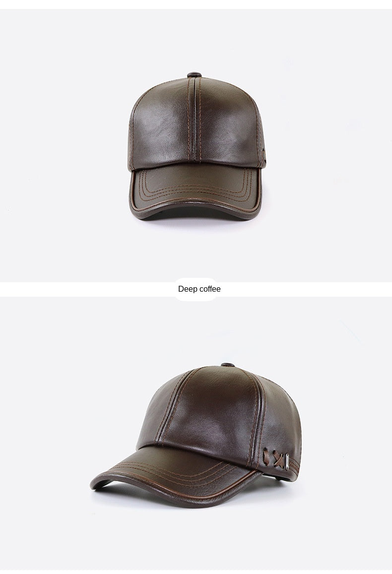 PolarHide Velvet-Lined Leather Cap