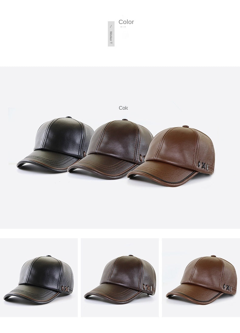 PolarHide Velvet-Lined Leather Cap