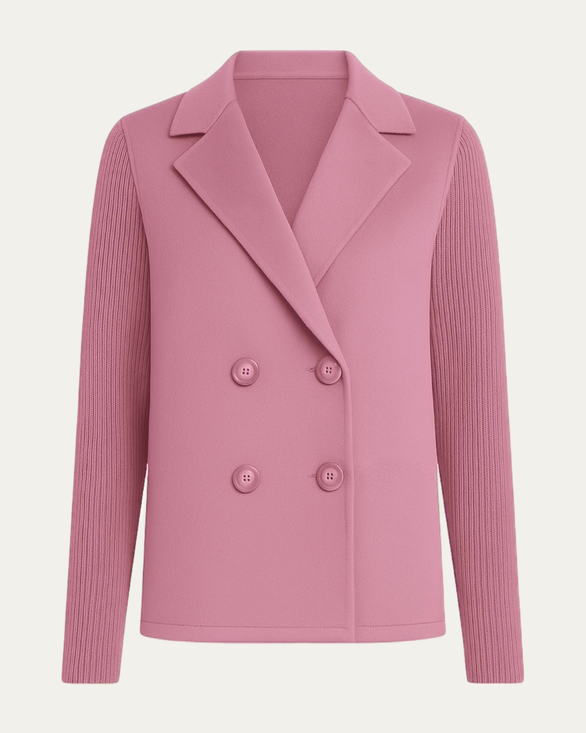Elegant Blazer with Knitted Sleeves
