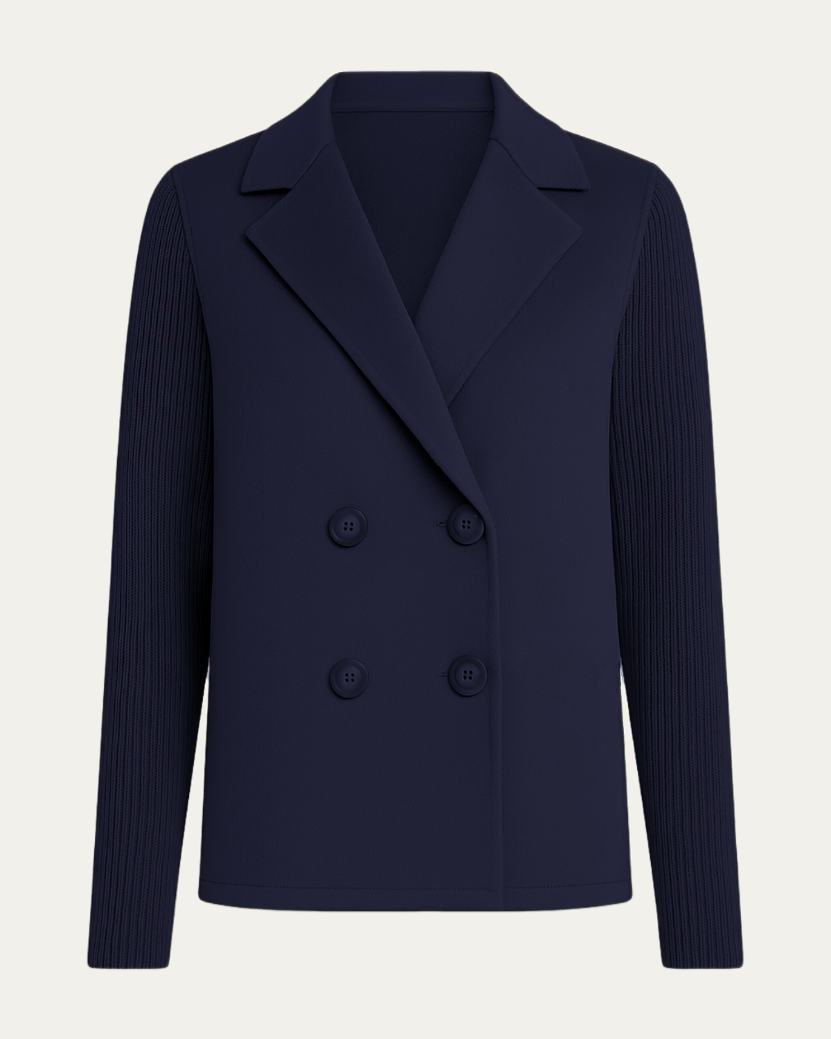 Elegant Blazer with Knitted Sleeves