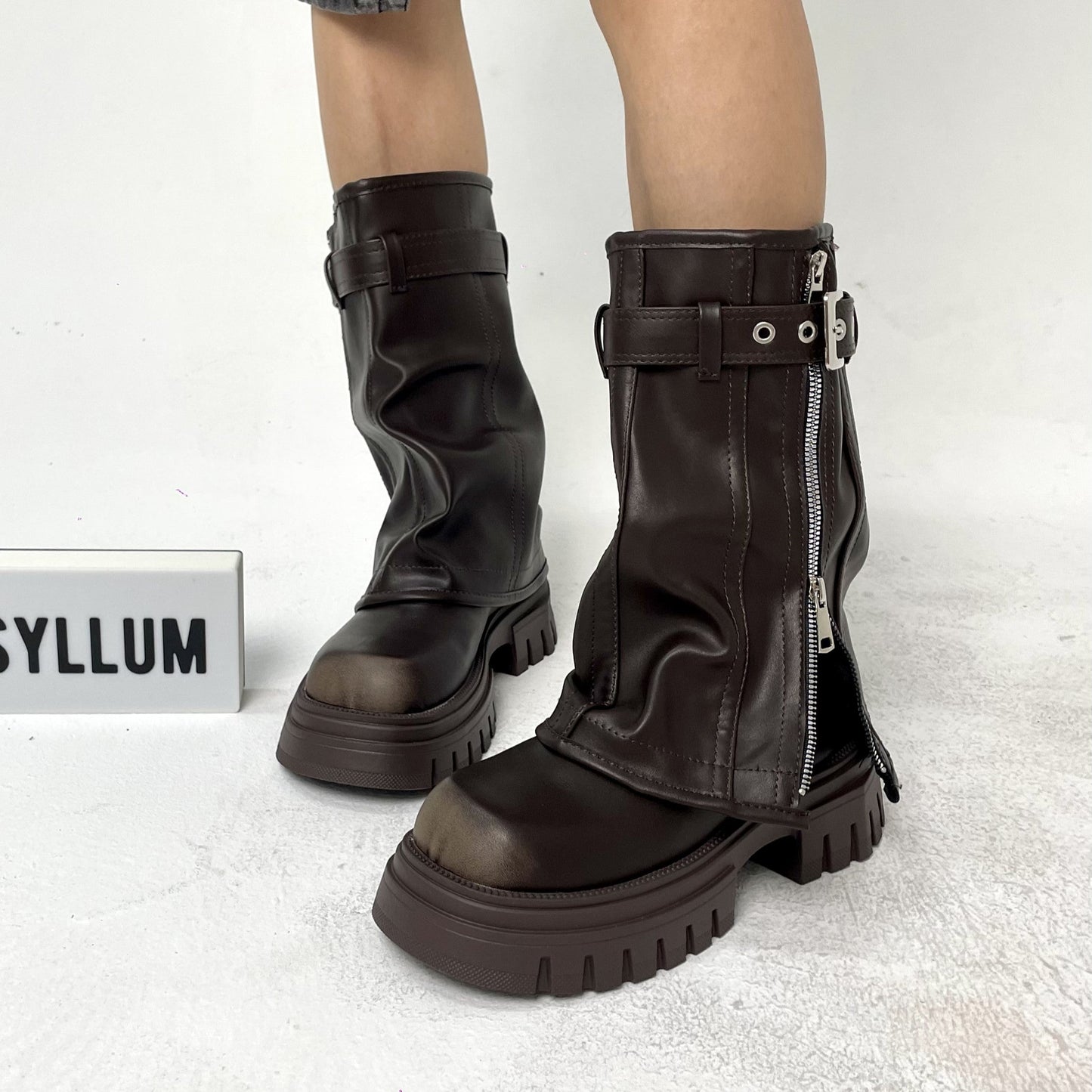 PLATFORM FOLD OVER CHUNKY BOOTS