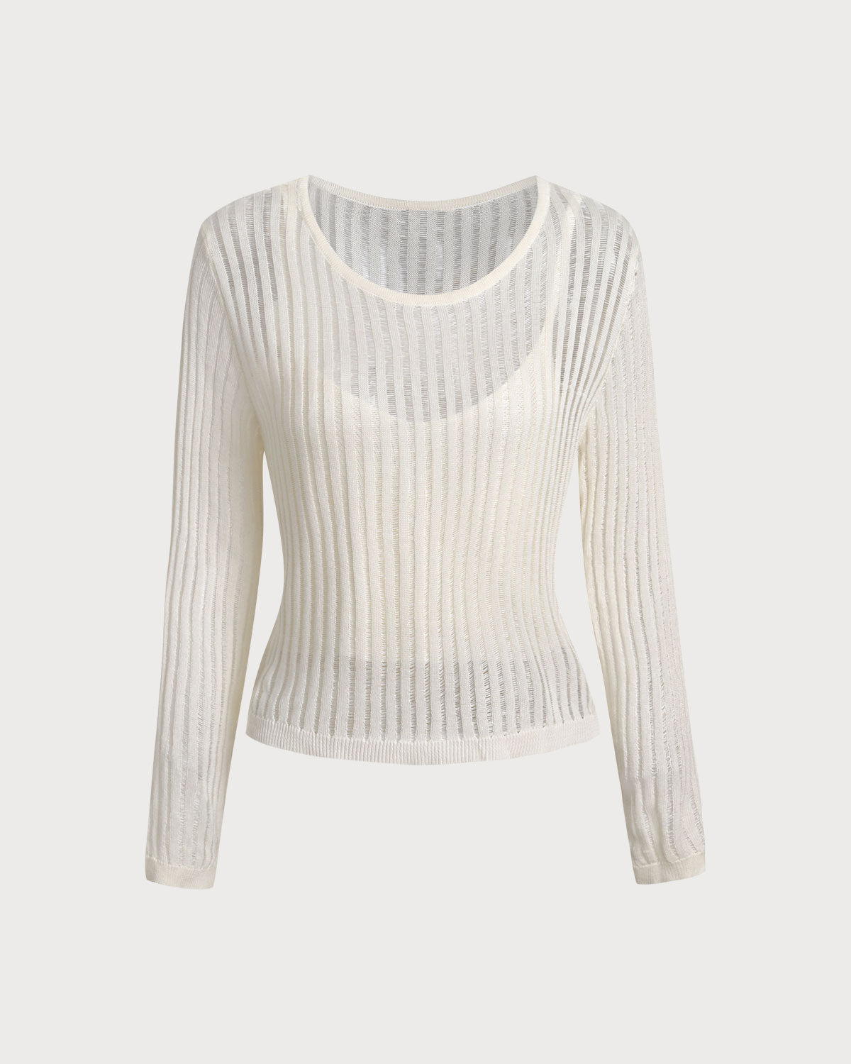 Beige Textured Pullover Two-Piece Set