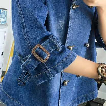 EVERYDAY DENIM CAPE COAT