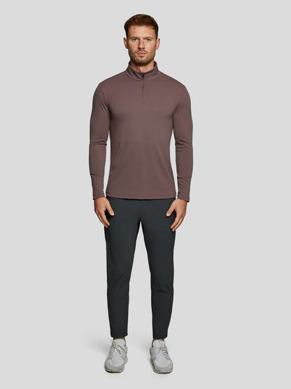 SmoothBlend Half Zip Mock Neck Tee: Zip Same Color
