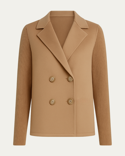 Elegant Blazer with Knitted Sleeves