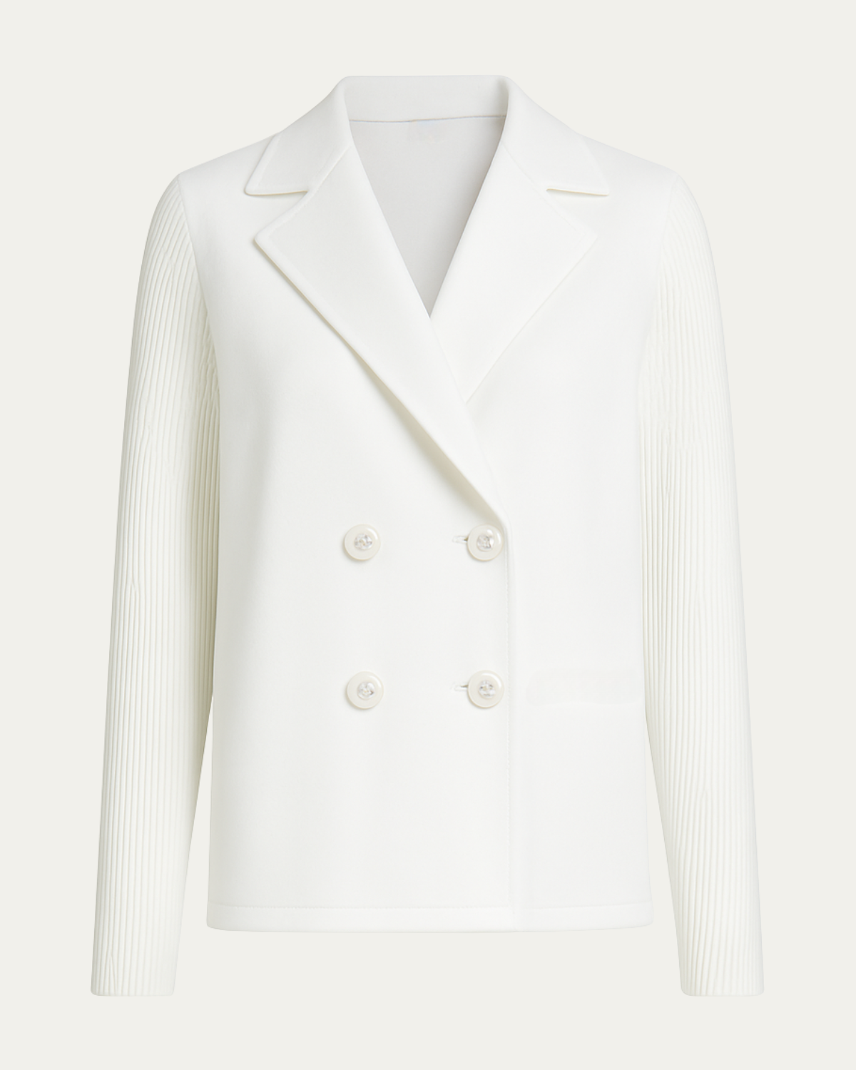 Elegant Blazer with Knitted Sleeves