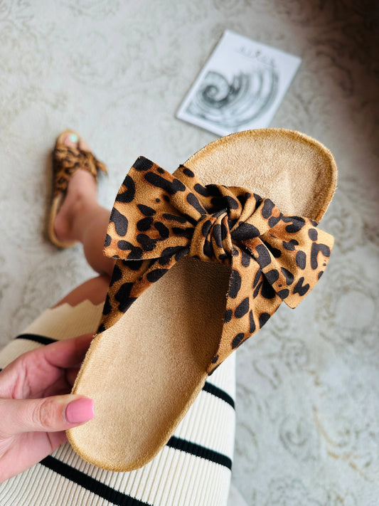 Roxy Leopard Bow Mules