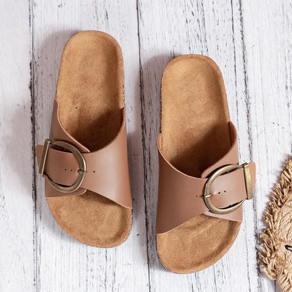 Ava Simple Buckle Slides
