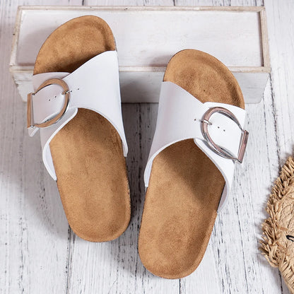 Ava Simple Buckle Slides