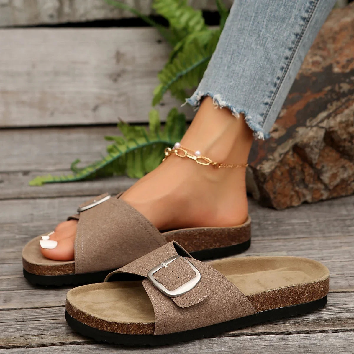 Luna Buckle Flip Flops