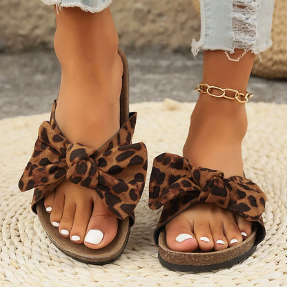 Roxy Leopard Bow Mules