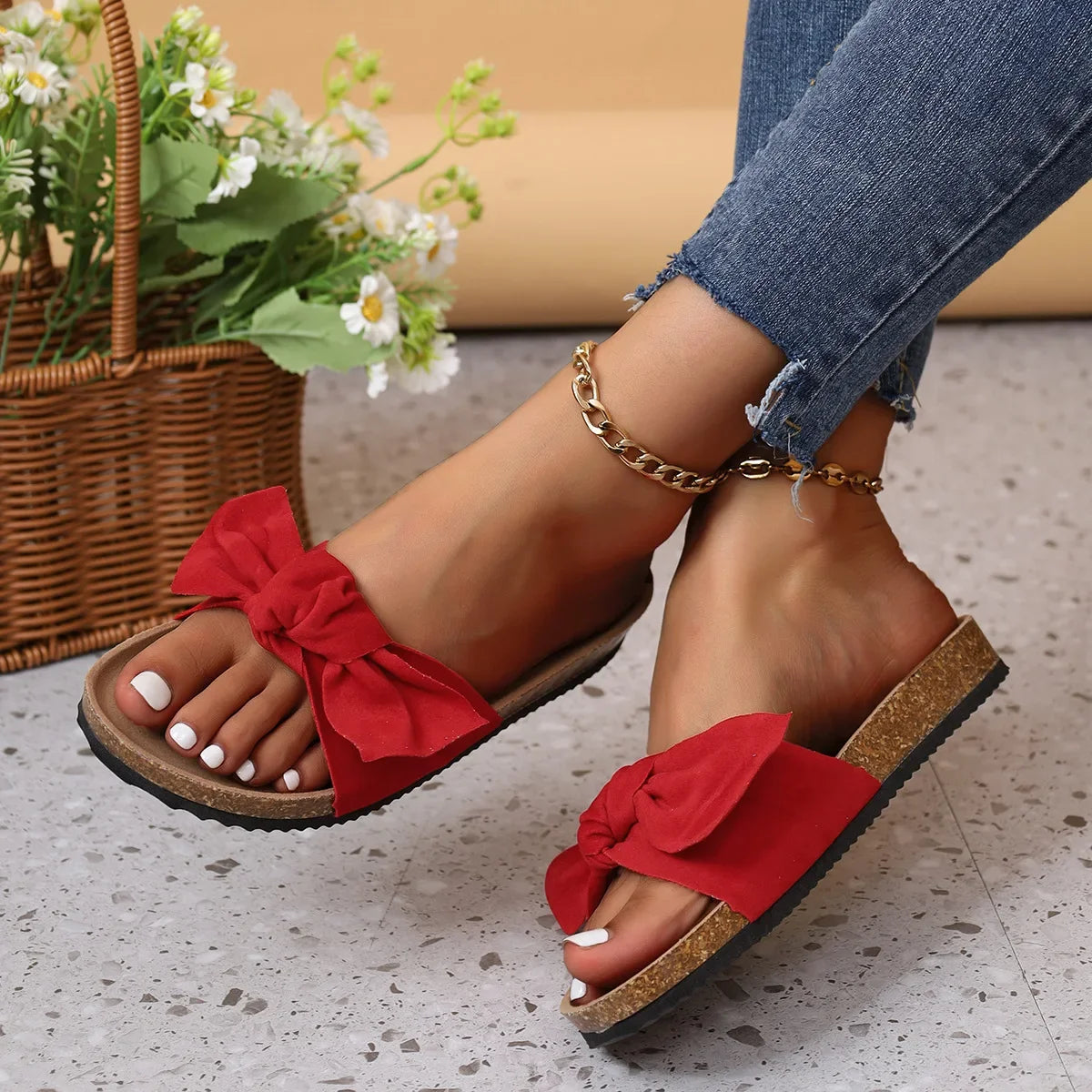 Kira Leopard Bow Sandals