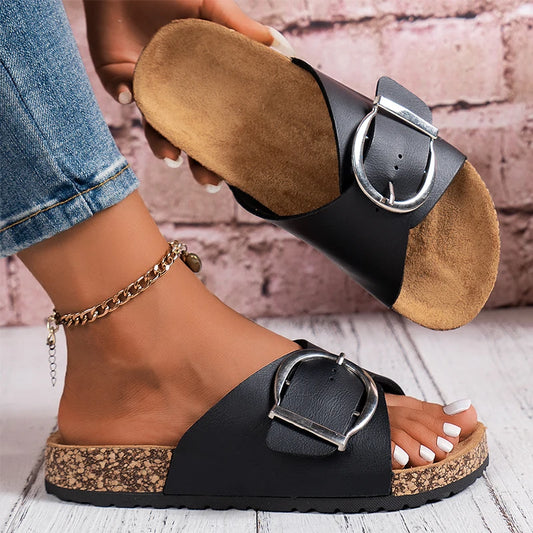 Ava Simple Buckle Slides