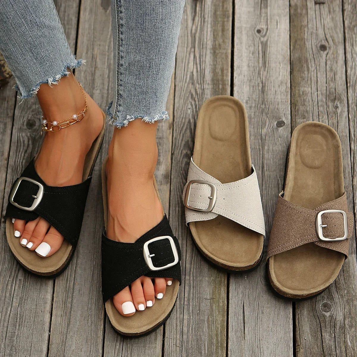 Luna Buckle Flip Flops