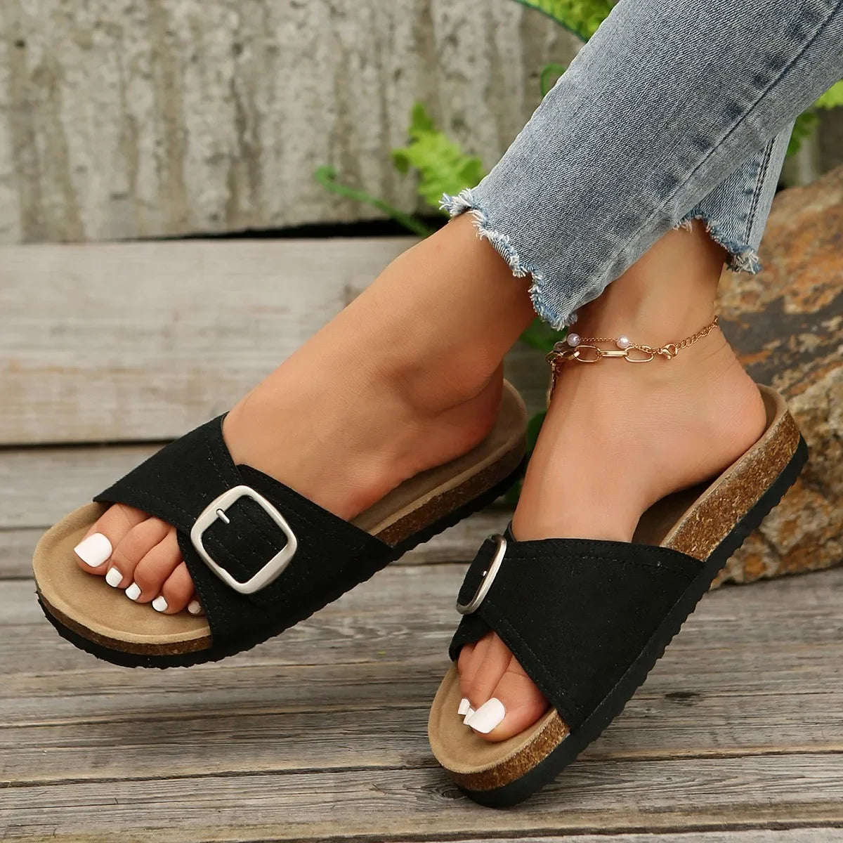 Luna Buckle Flip Flops