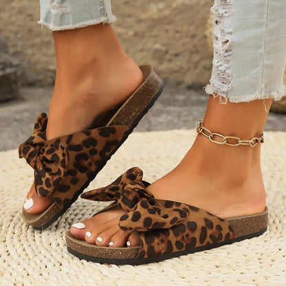 Roxy Leopard Bow Mules