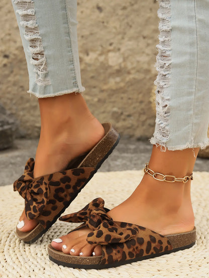 Roxy Leopard Bow Mules