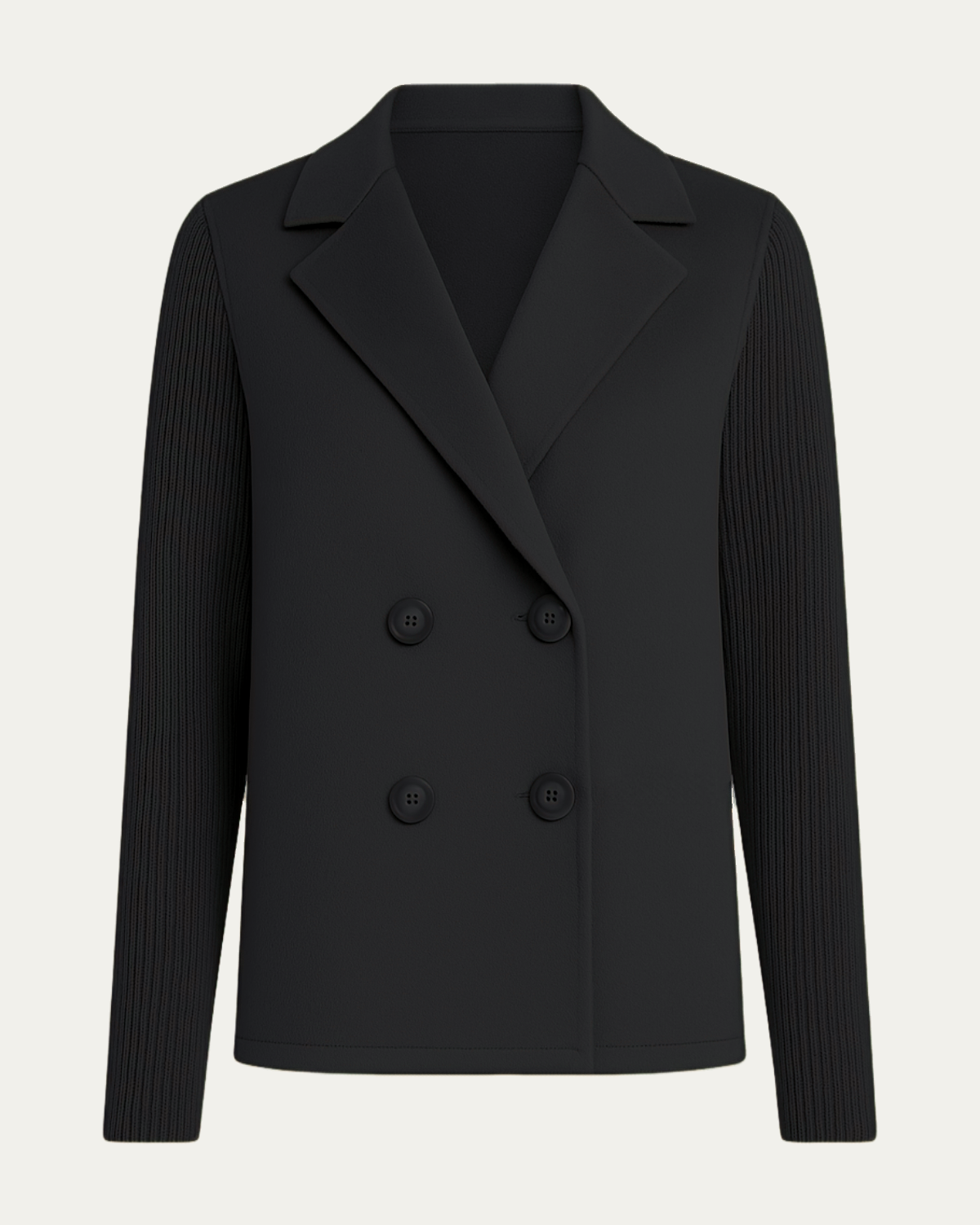 Elegant Blazer with Knitted Sleeves