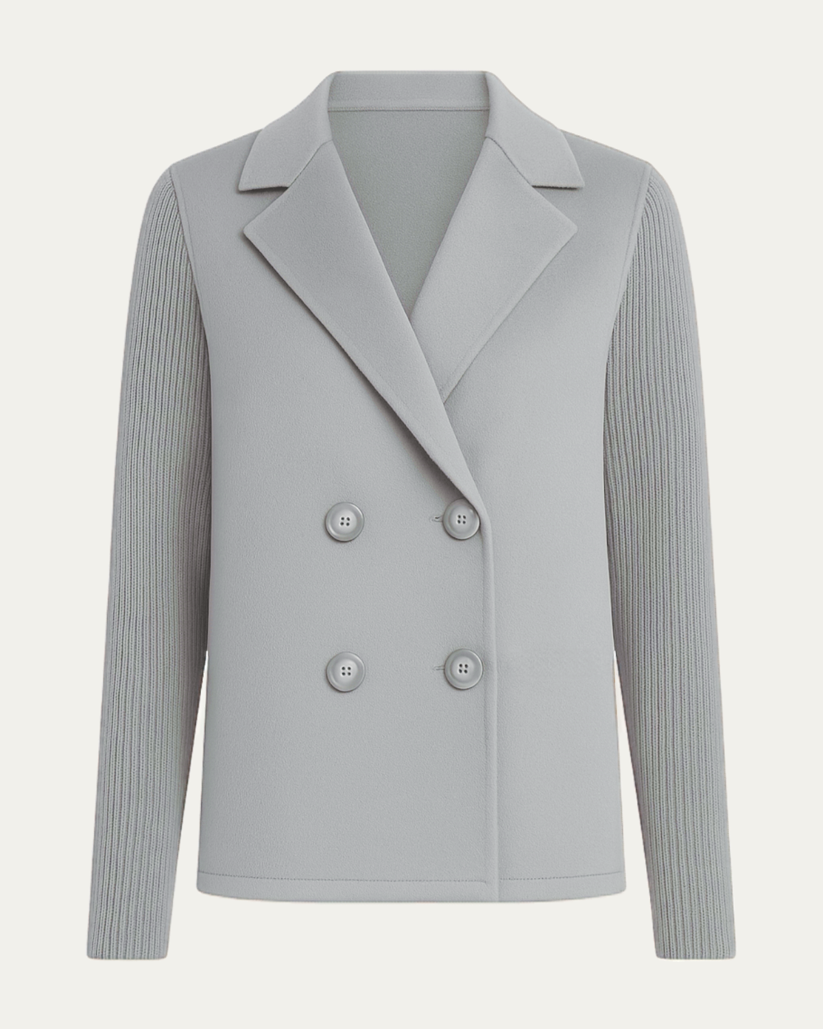 Elegant Blazer with Knitted Sleeves