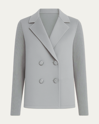 Elegant Blazer with Knitted Sleeves